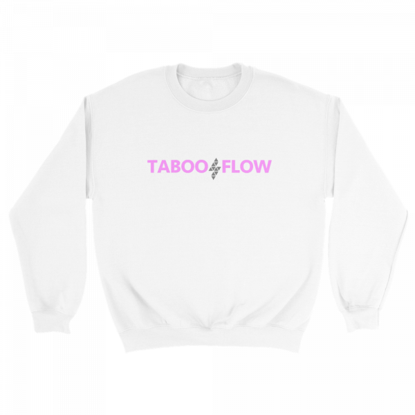 Taboo Flow Logo Pink on White or Red Sweatshirt
