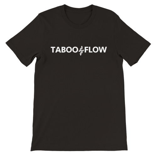 Taboo Flow Bolt Logo Front - Premium T-Shirt in Black White Navy.